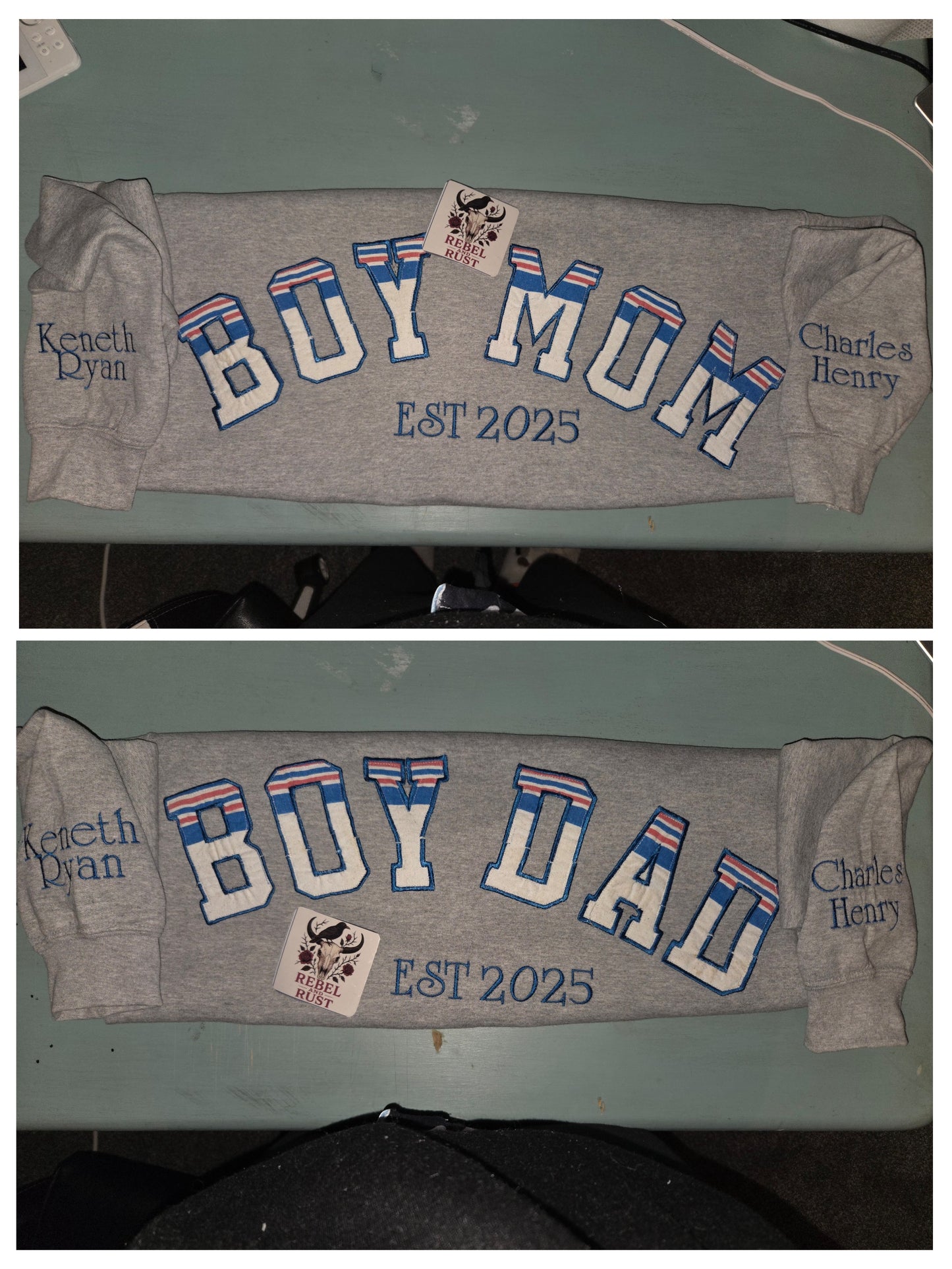 Mom and Dad Embroidery Keepsakes