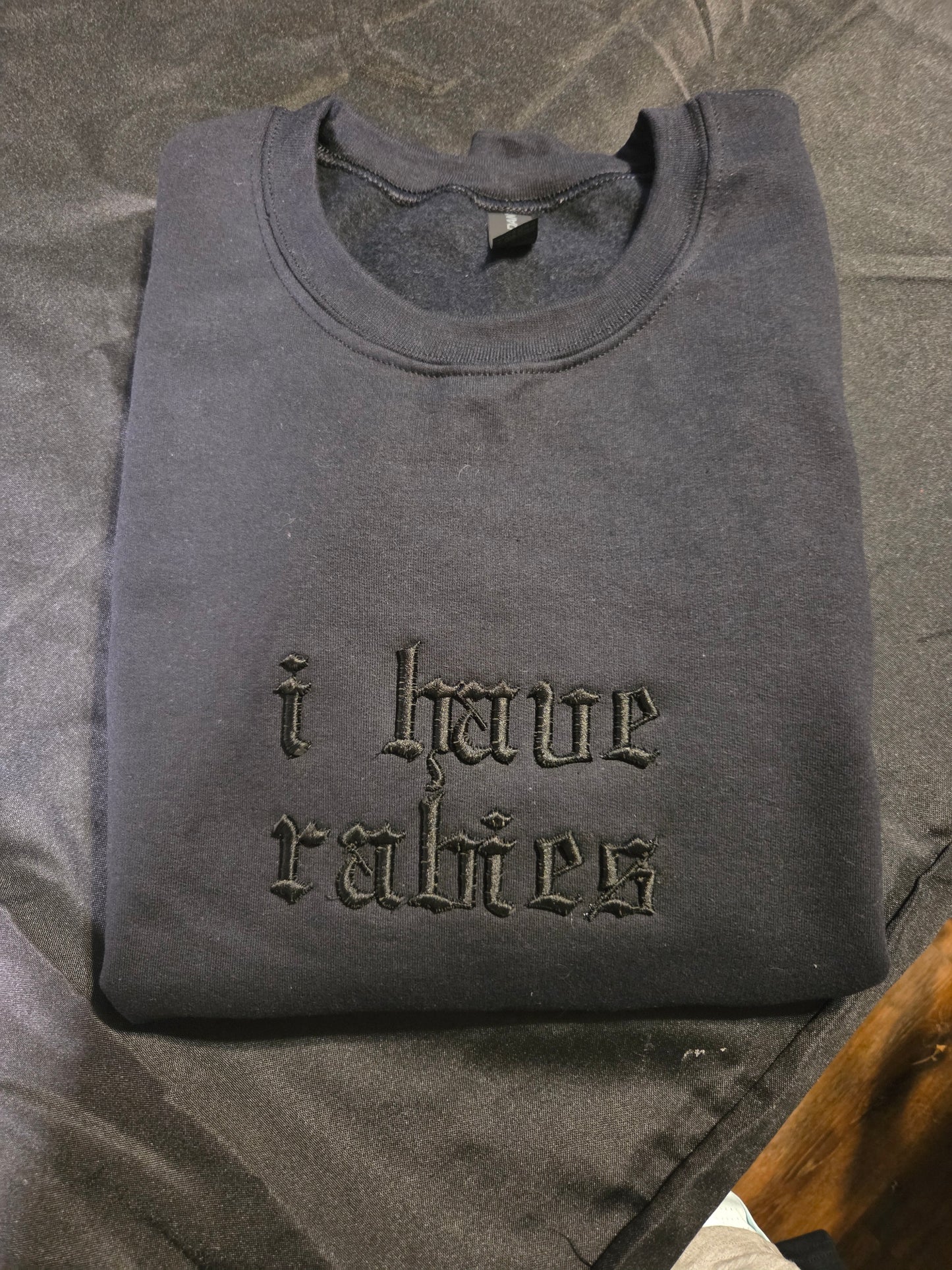 I have rabies puff embroidery